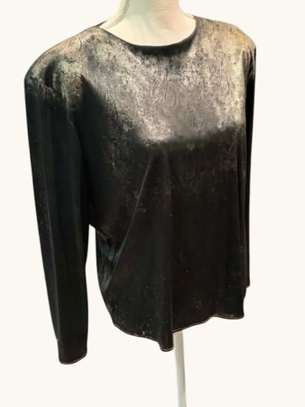 DINA ARIEL Vintage Black Long Sleeve Top - Picture 4 of 6
